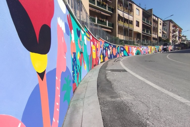 Il murales in via Risorgimento