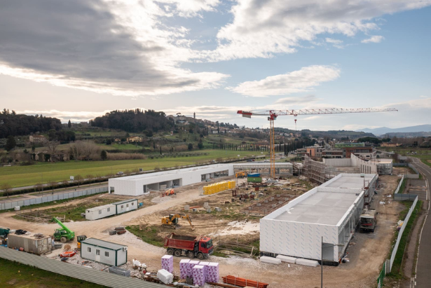 Il cantiere del nuovo villaggio scolastico di Peccioli