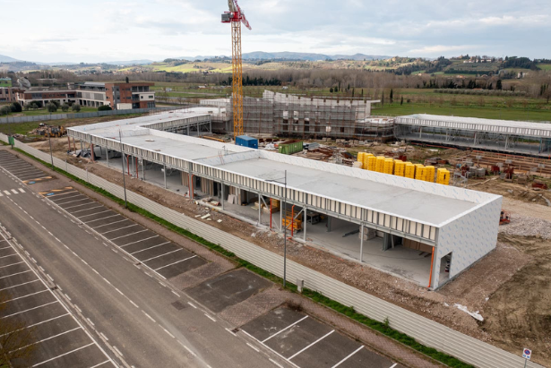 Il cantiere del nuovo villaggio scolastico di Peccioli