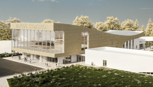 Render scuola - vista frontale